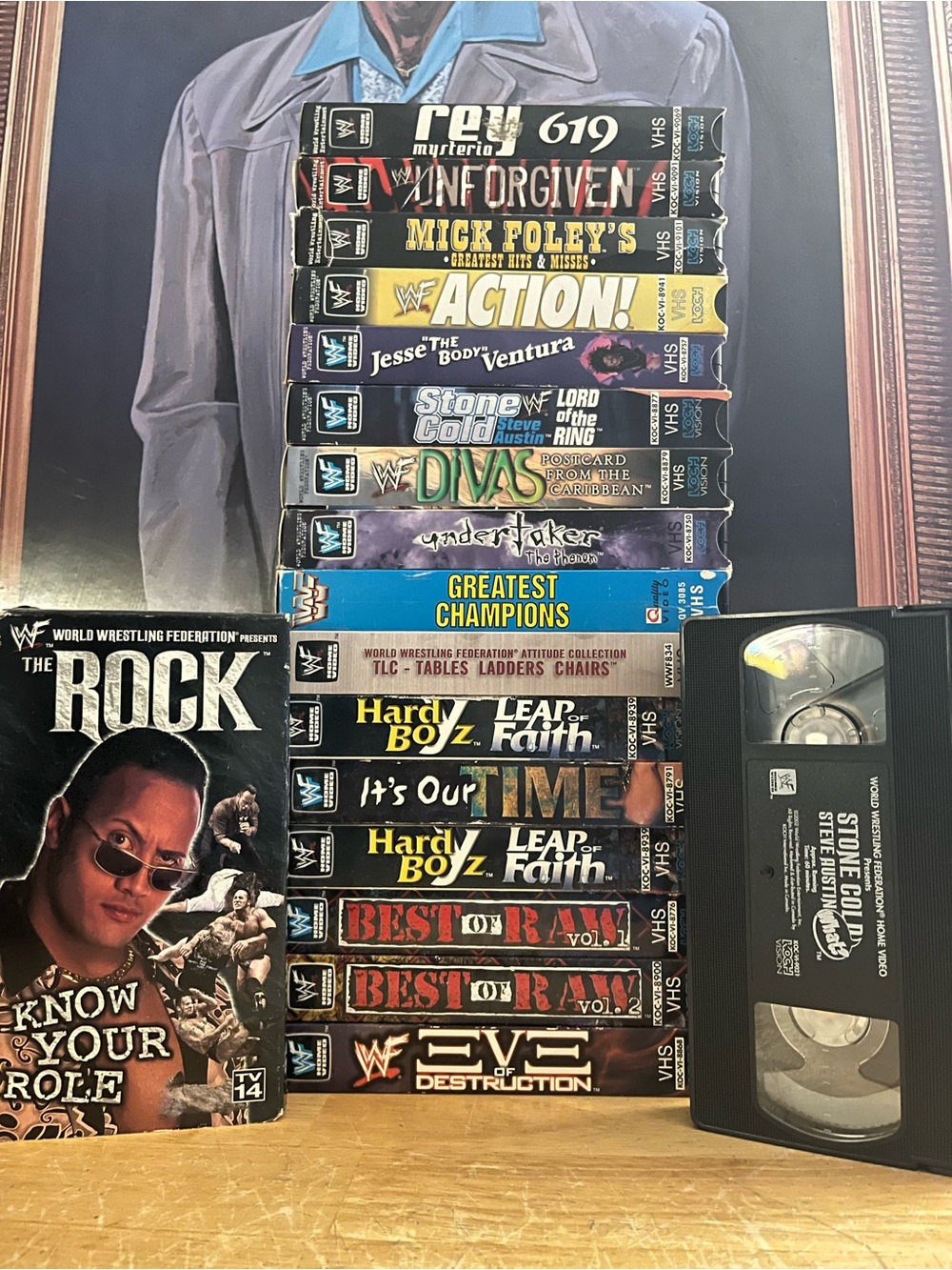 Vintage wrestling WWF VHS movie tapes 